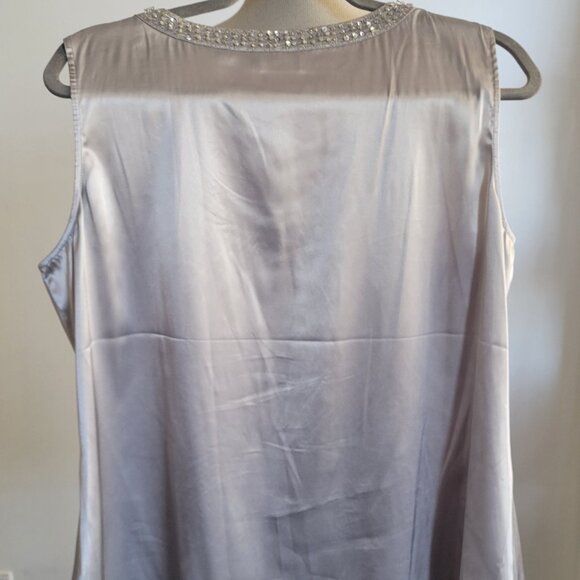 CHICO’s TOP BEADED LILO SILVER MEDALLION JACKET W/Silver Tunic (Size: 2) - Picture 4 of 16